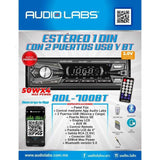 Autoestéreo 1 DIN Audio Labs ADL-700BT Bluetooth USB AUX FM SD - Audioshop México lo mejor en Car Audio en México -  Audio Labs