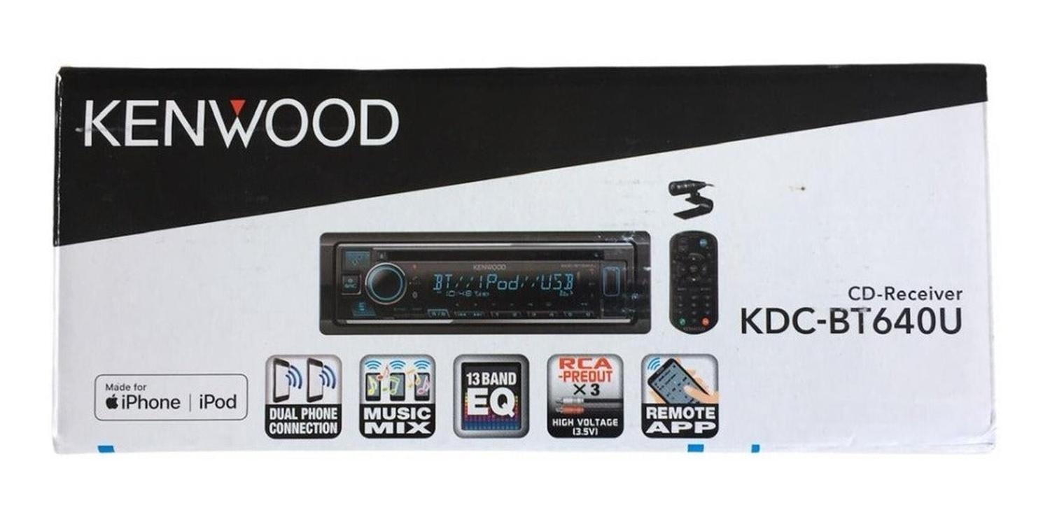 Autoestéreo 1 DIN Kenwood KDC-BT640U CD iPhone iPod Bluetooth Alexa - Audioshop México lo mejor en Car Audio en México -  Kenwood