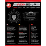 Bocinas para Jeep DB Drive WDX65-JP 350 Watts 6.5 Pulgadas 4 Ohms 150 Watts RMS WDX Series - Audioshop México lo mejor en Car Audio en México -  DB Drive