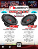 Subwoofer Profesional Nakamichi NSW-Z1206D4 2000 Watts 12 Pulgadas 4 + 4 Ohms 600 Watts RMS Doble Bo - Audioshop México lo mejor en Car Audio en México -  Nakamichi