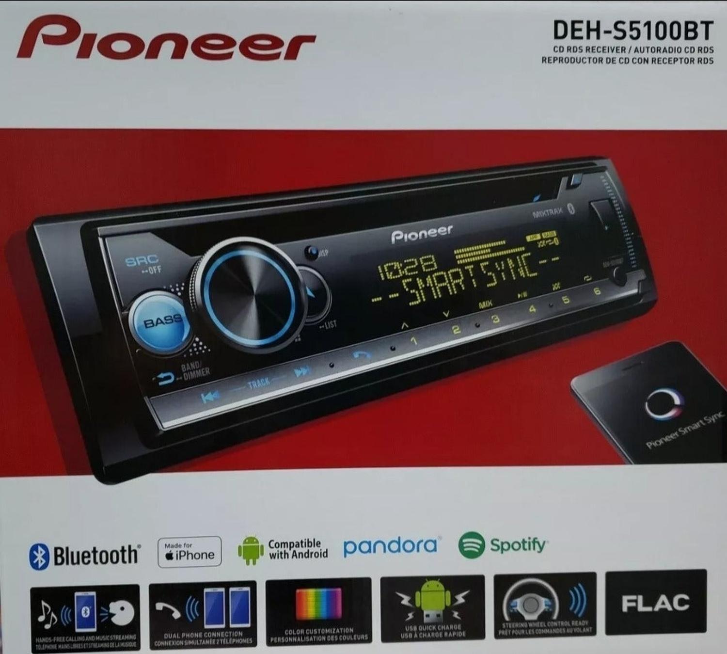 Autoestéreo 1 DIN Pioneer DEH-S5100BT USB Bluetooth CD AUX Spotify Pandora - Audioshop México lo mejor en Car Audio en México -  Pioneer
