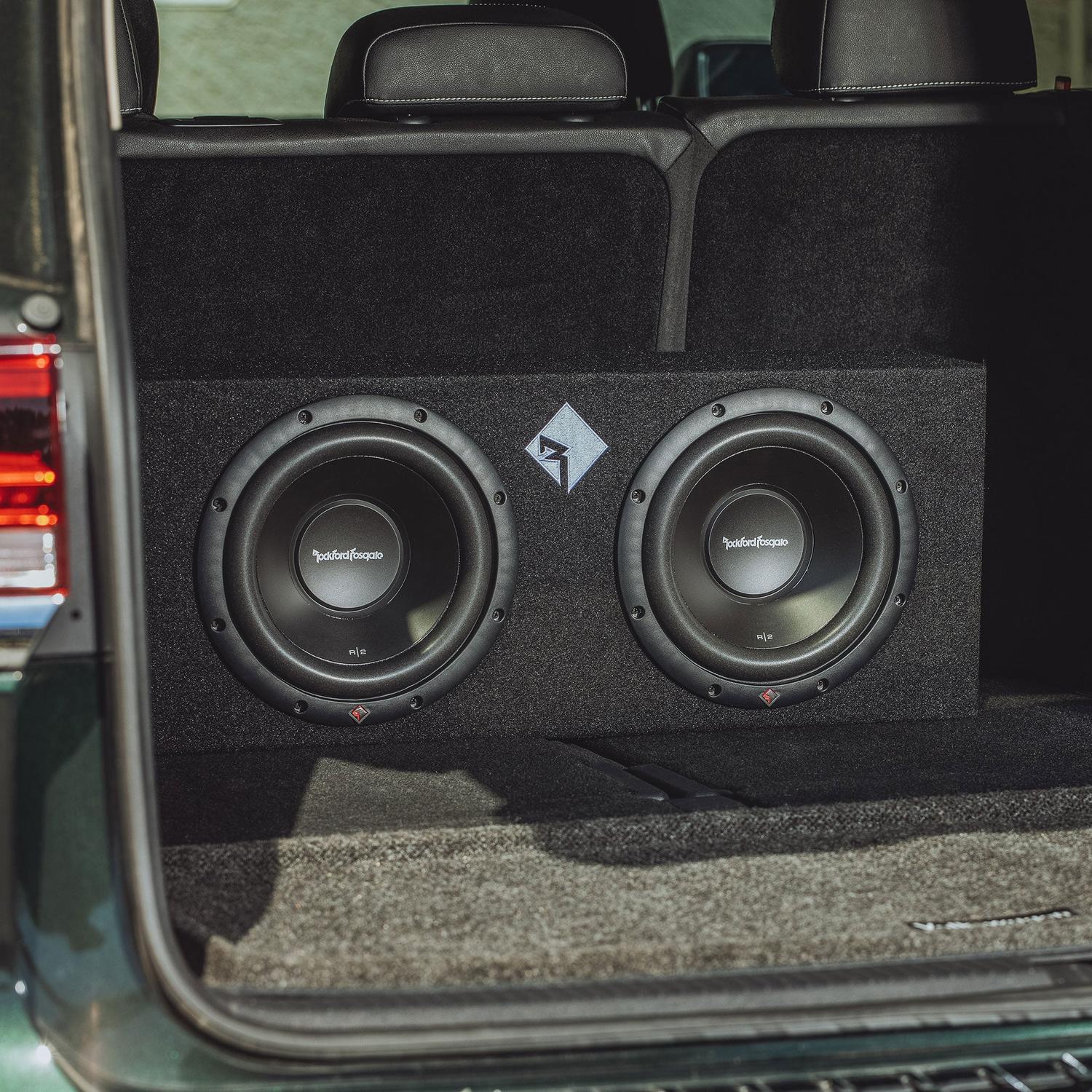 Sellado con Subwoofer Doble Rockford Fosgate R2-2X10 1000 – Audioshop México lo mejor Car Audio en