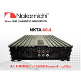 Amplificador 4 Canales para automóvil Nakamichi NKTA60.4 1500 Watts 60Wx4 4 Ohms Clase A/B - Audioshop México lo mejor en Car Audio en México -  Nakamichi