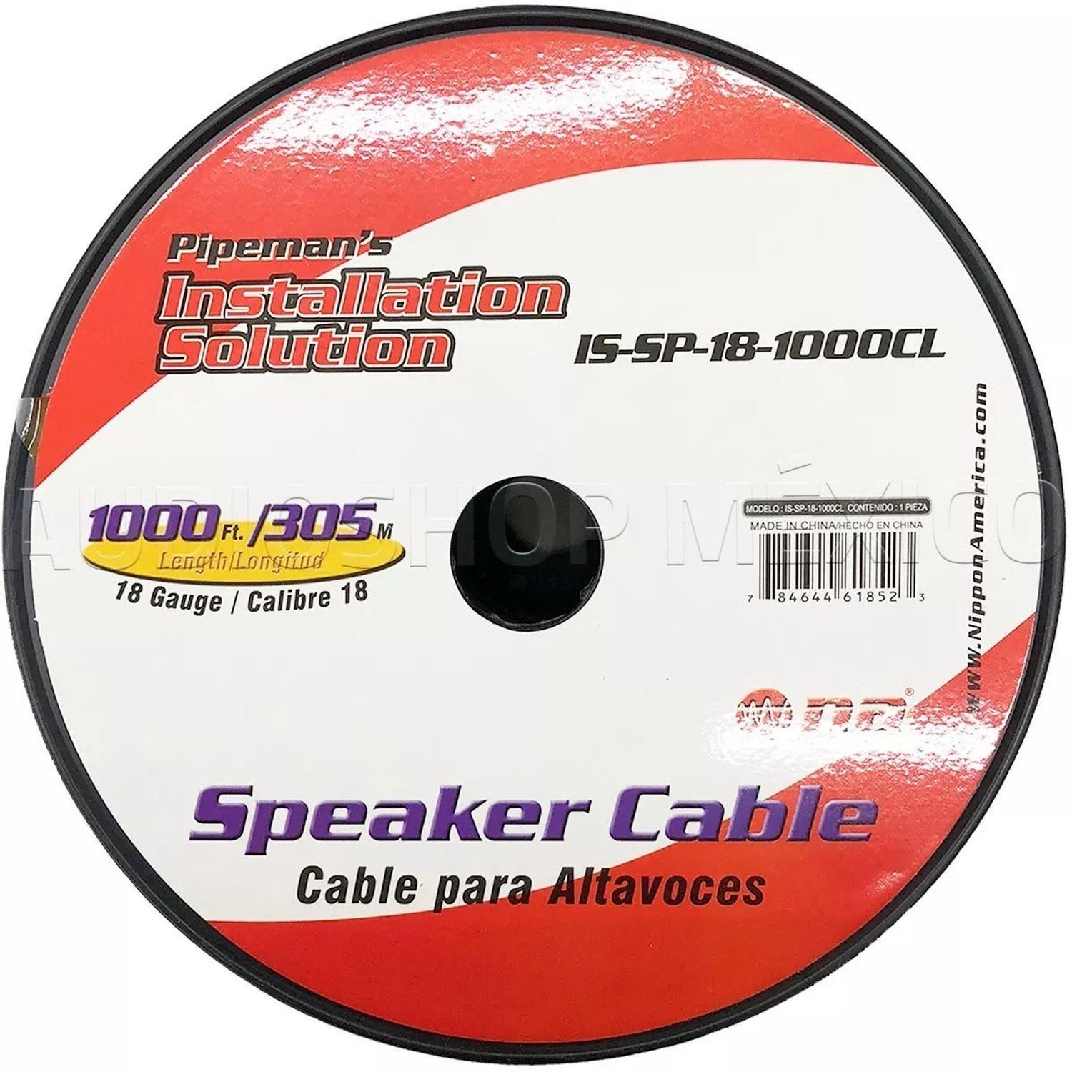 Rollo de Cable para Bocinas Pipeman's Installation Solution IS-SP-18-1000CL 305 metros, calibre 18, - Audioshop México lo mejor en Car Audio en México -  Pipeman's Installation Solution