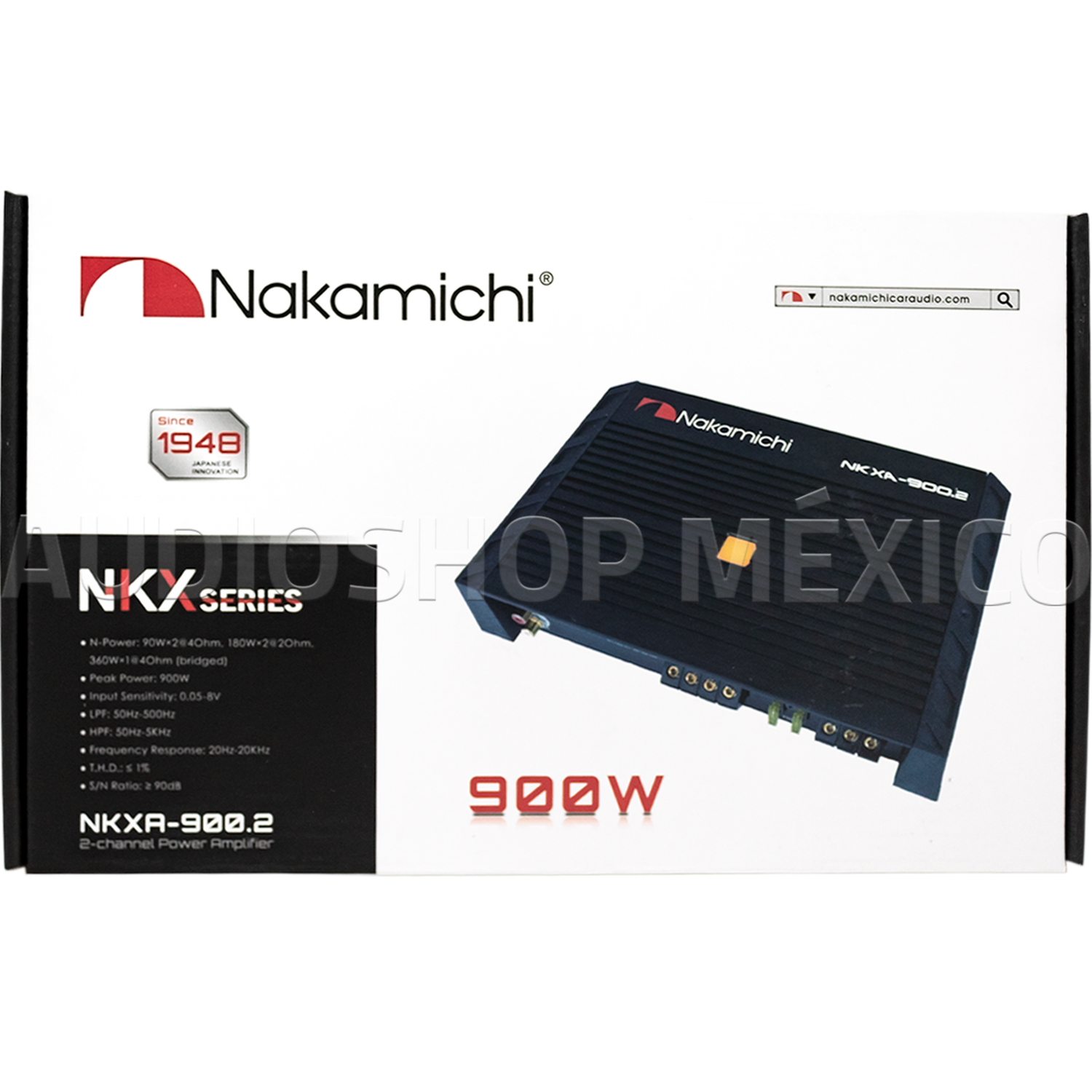 Amplificador 2 Canales Nakamichi NKXA-900.2 900 Watts Clase AB Full Range Slim - Audioshop México lo mejor en Car Audio en México -  Nakamichi