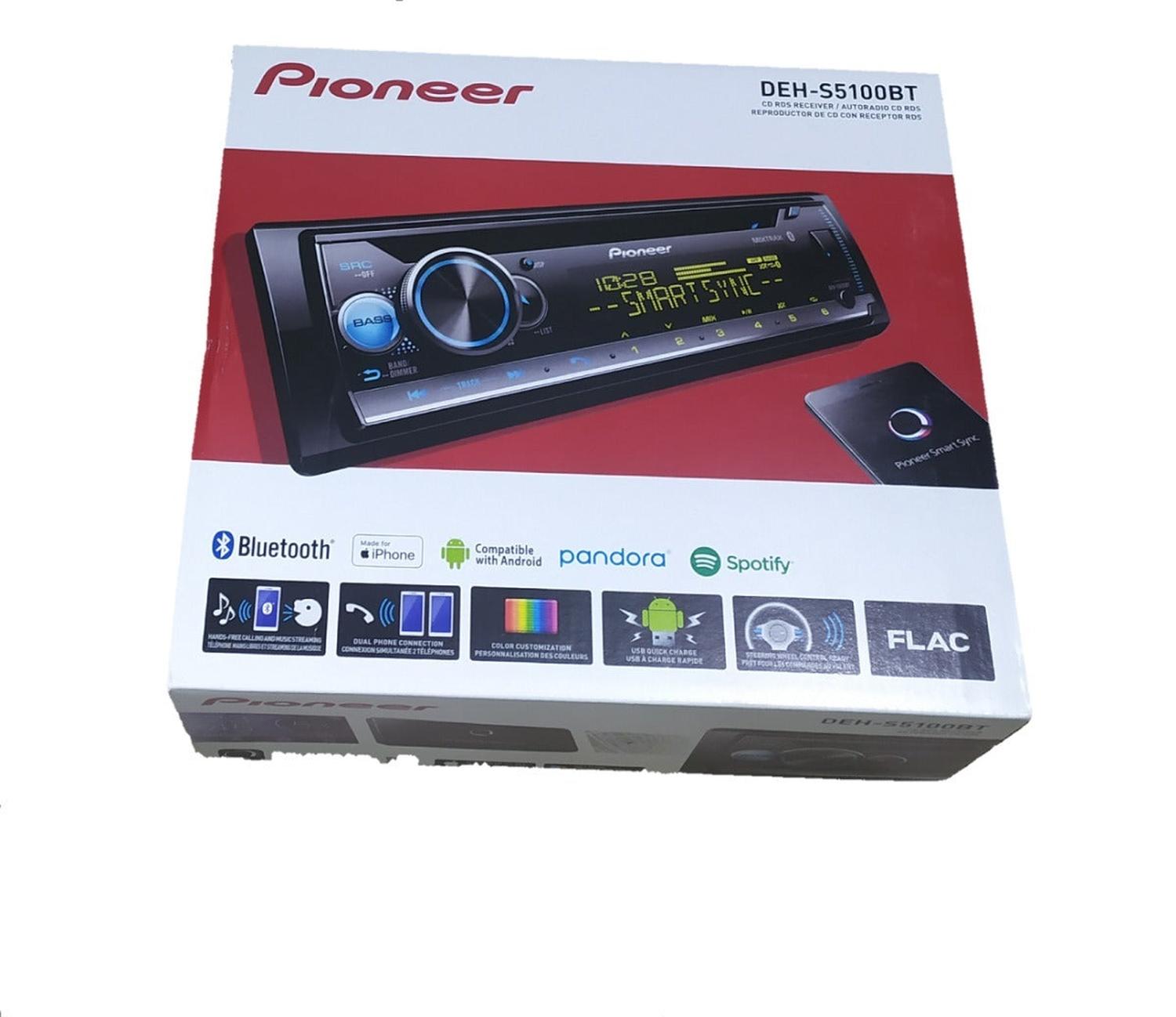 Autoestéreo 1 DIN Pioneer DEH-S5100BT USB Bluetooth CD AUX Spotify Pandora - Audioshop México lo mejor en Car Audio en México -  Pioneer