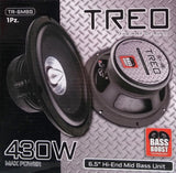 Par De Medios Rangos Treo TR-6MBS 6.5" 430w Con Recubrimiento De Goma Negro - Audioshop México lo mejor en Car Audio en México -  Treo