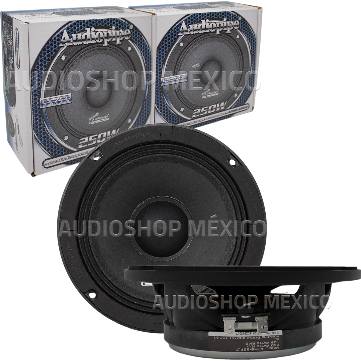 Par de Bocinas Marinas Openshow Audiopipe APMB-65FLT 6.5 Pulgadas 250w 8 Ohms - Audioshop México lo mejor en Car Audio en México -  Audiopipe