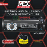 Autoestéreo 1 DIN MTX Audio MTX-350BT Bluetooth MP3 USB Carátula desmontable - Audioshop México lo mejor en Car Audio en México -  MTX Audio