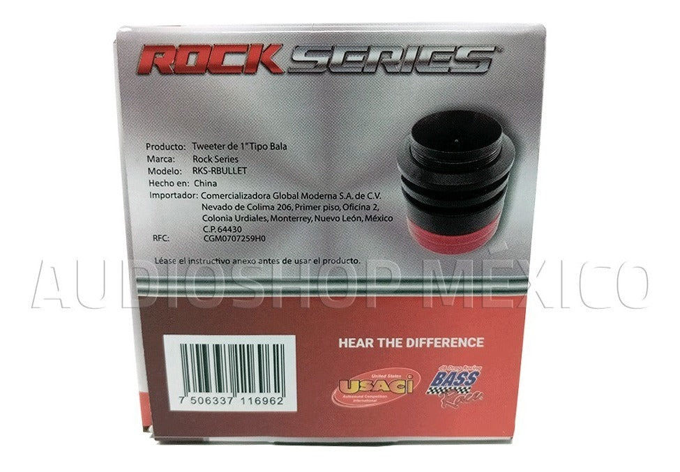 Tweeters Tipo Bala para Competencias Rock Series RKS-RBULLET 500 Watts 1 Pulgada 4 Ohms Open Show (Venta por par) - Audioshop México lo mejor en Car Audio en México -  Rock Series