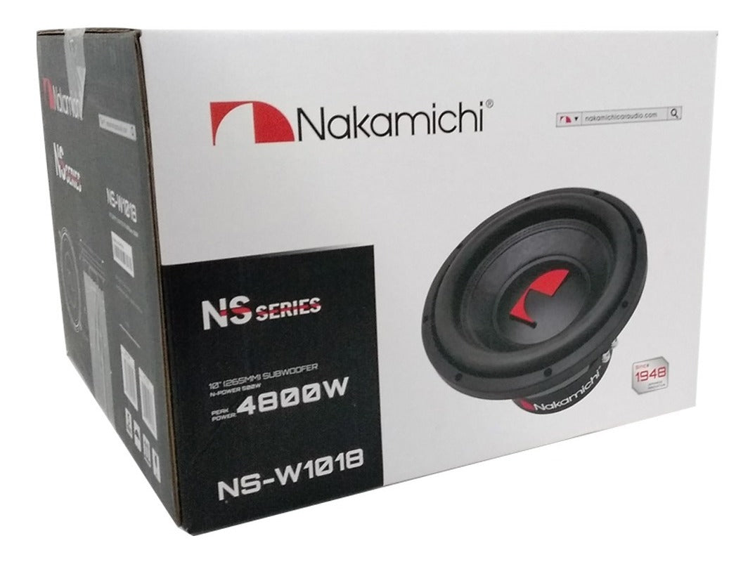 Subwoofer Nakamichi NS-W1018 4800 Watts 10 Pulgadas 4 + 4 Ohms Doble Bobina 500 Watts RMS - Audioshop México lo mejor en Car Audio en México -  Nakamichi