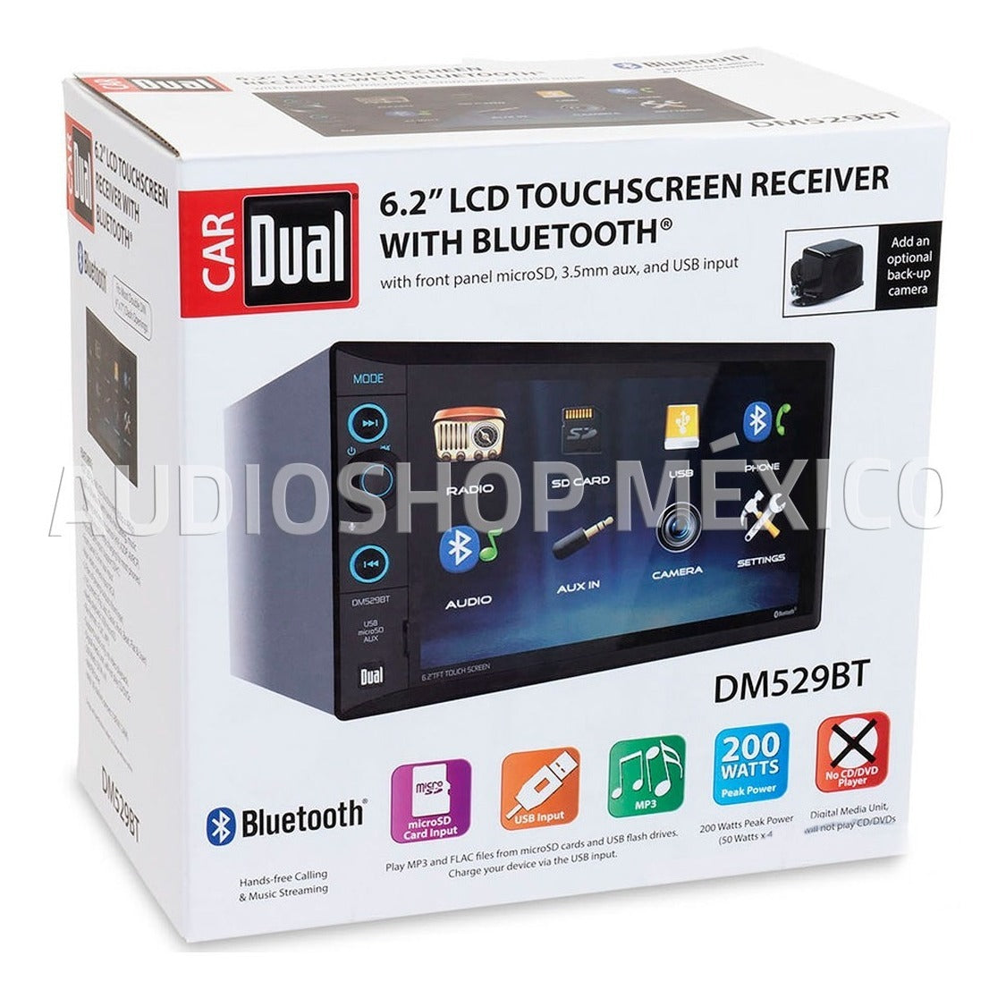 Autoestereo 2 DIN Dual DM529BT Con Bluetooth 6.2 Sd - Audioshop México lo mejor en Car Audio en México -  Dual