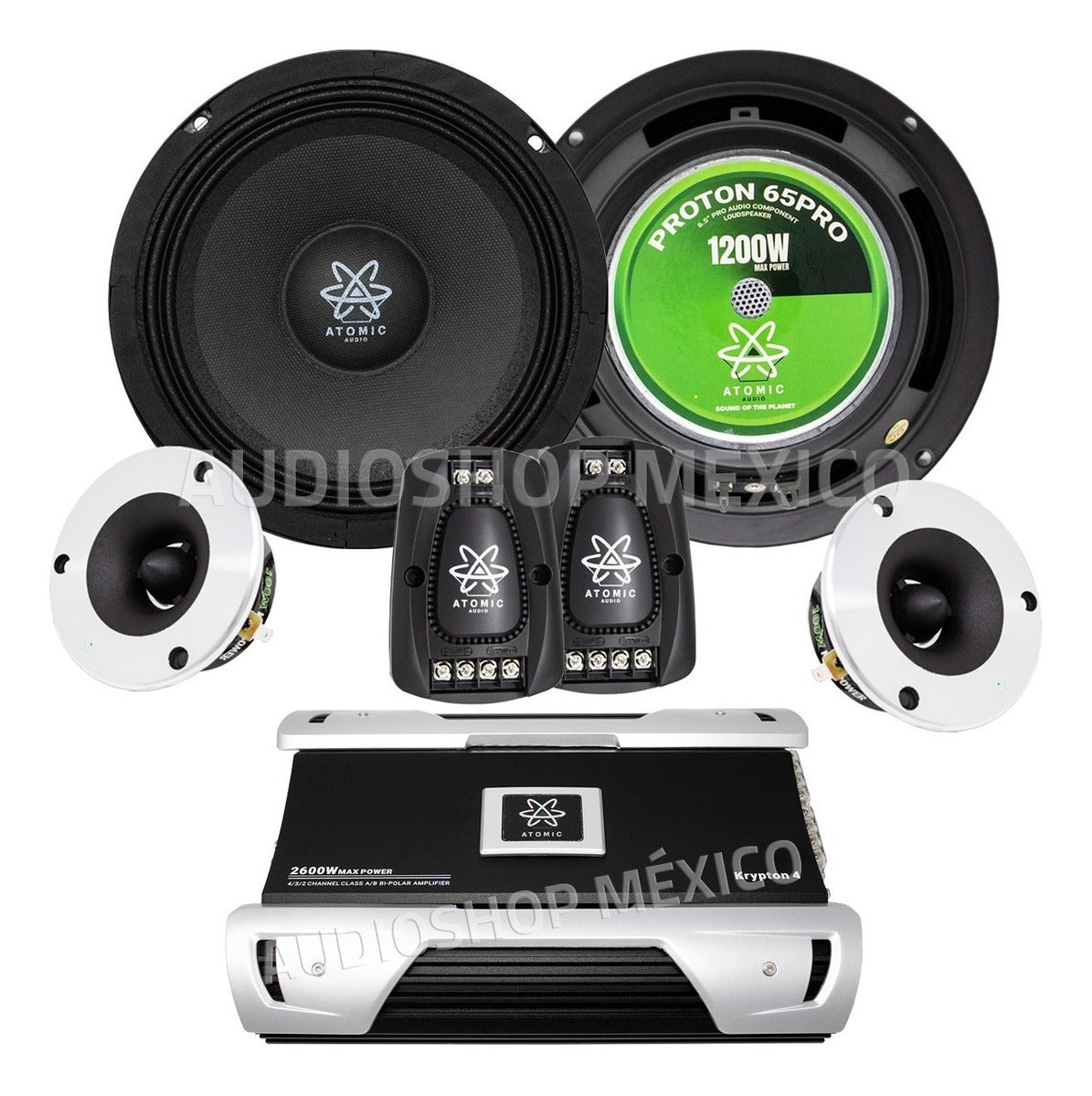 Amplificador 4 Canales + Set De Medios 6.5 Open Show Atomic Audio - Audioshop México lo mejor en Car Audio en México -  Atomic Audio