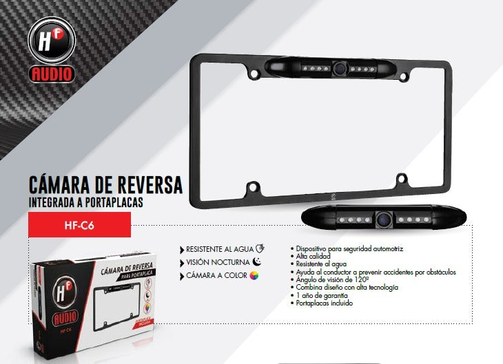Portaplaca Camara De Reversa Infrarroja Hf Audio Hf-c6 - Audioshop México lo mejor en Car Audio en México -  HF Audio