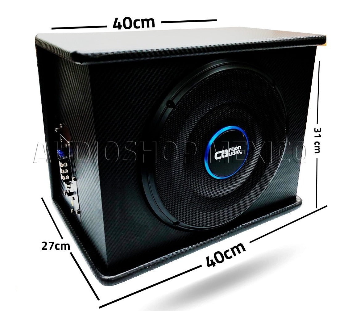 Cajón Amplificado 10 Pulgadas Carbon CA-BX208010ET 800 W Tipo Maletero - Audioshop México lo mejor en Car Audio en México -  Audioshop México