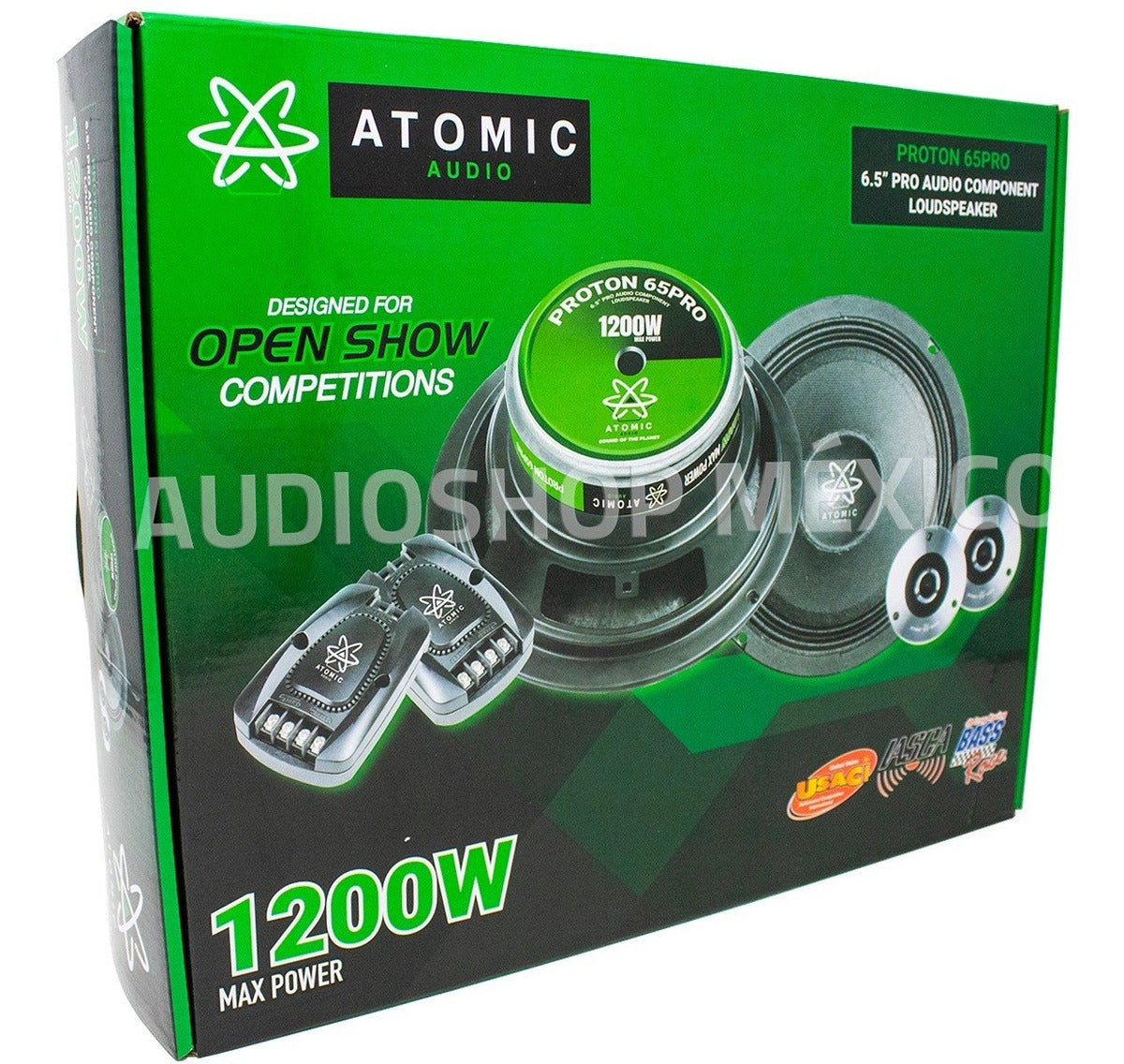 Set De Medios Atomic Audio Titanium65sq + Proton65pro + Amplificador Krypton4 - Audioshop México lo mejor en Car Audio en México -  Atomic Audio