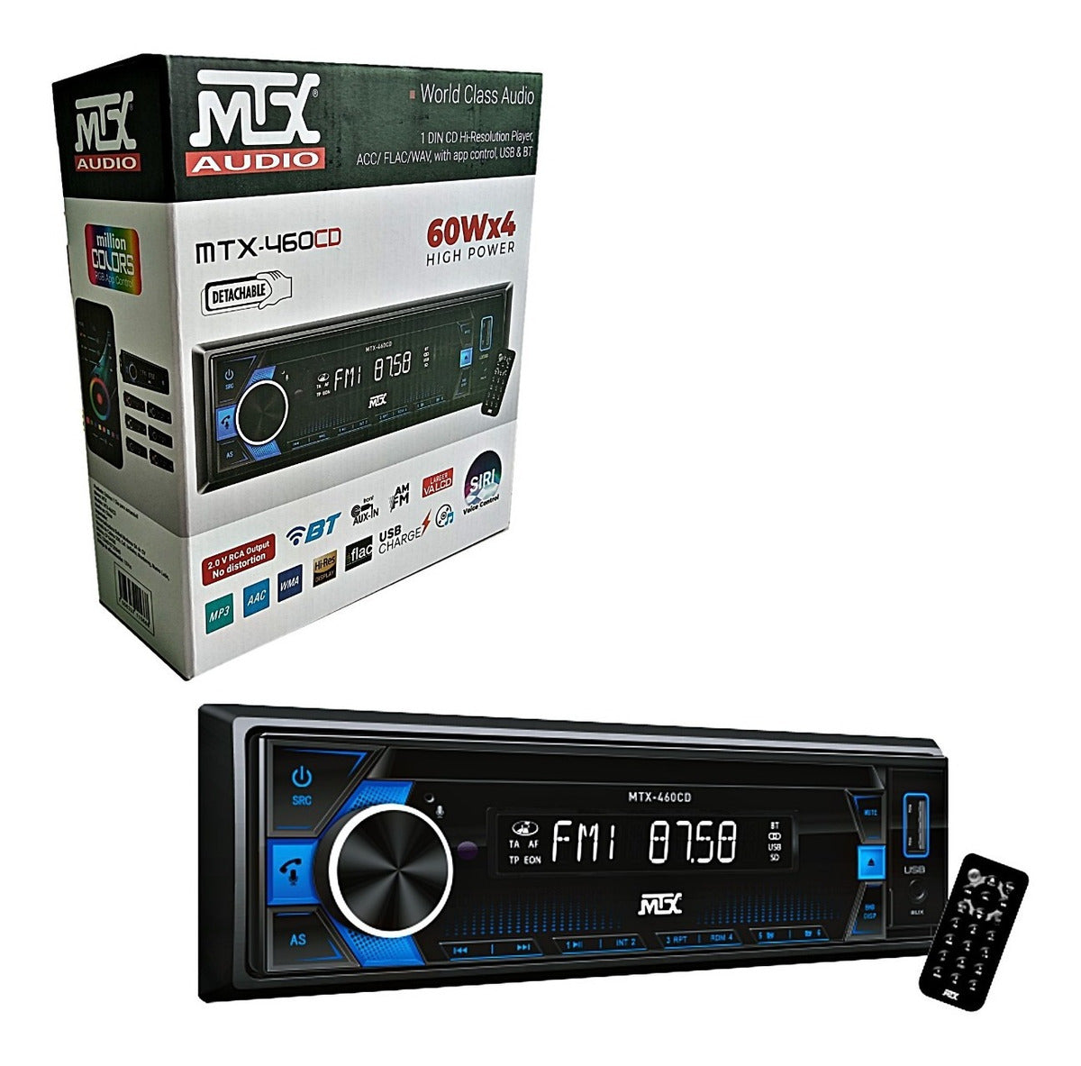 Estéreo 1 Din Mtx-460cd Cd Android iOS Siri Usb Bt Aux Rgb - Audioshop México lo mejor en Car Audio en México -  MTX Audio
