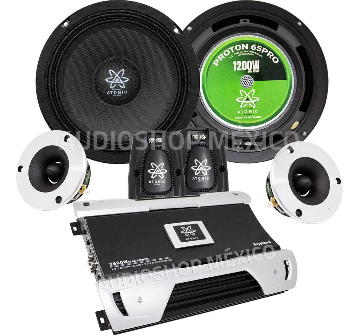 Amplificador 4 Canales + Set De Medios 6.5 Open Show Atomic Audio - Audioshop México lo mejor en Car Audio en México -  Atomic Audio