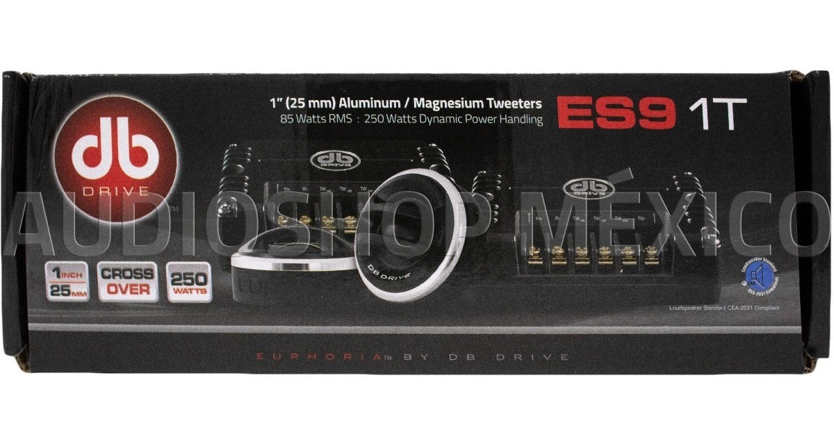 Set de Tweeters con Crossovers DB Drive Euphoria ES9 1T 250 Watts 1 Pulgada 85 Watts RMS - Audioshop México lo mejor en Car Audio en México -  Euphoria