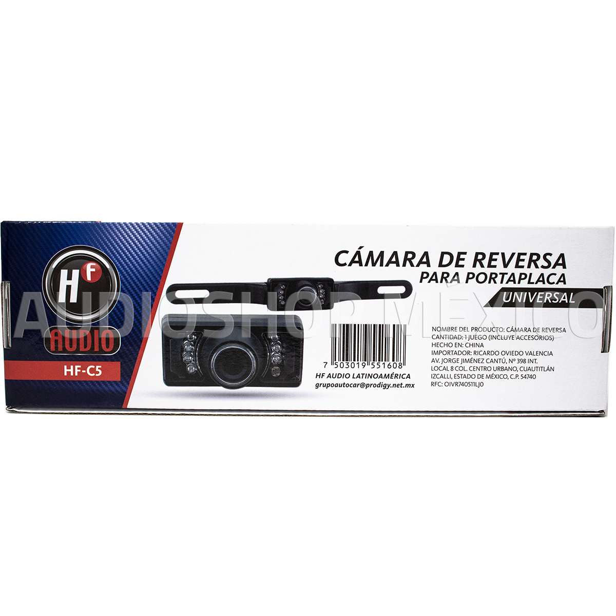 Cámara de Reversa para portaplacas HF Audio HF-C5 Resistente al agua 120° de visión - Audioshop México lo mejor en Car Audio en México -  HF Audio