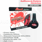 Audífonos de Diadema Alámbricos Rock Series RKS-HP100 Sonido Estéreo Ajustable