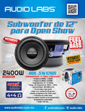 Subwoofer para Open Show Audio Labs ADL-SW12OS 2400 Watts 12 Pulgadas 4 + 4 Ohms Doble Bobina Competencia SPL