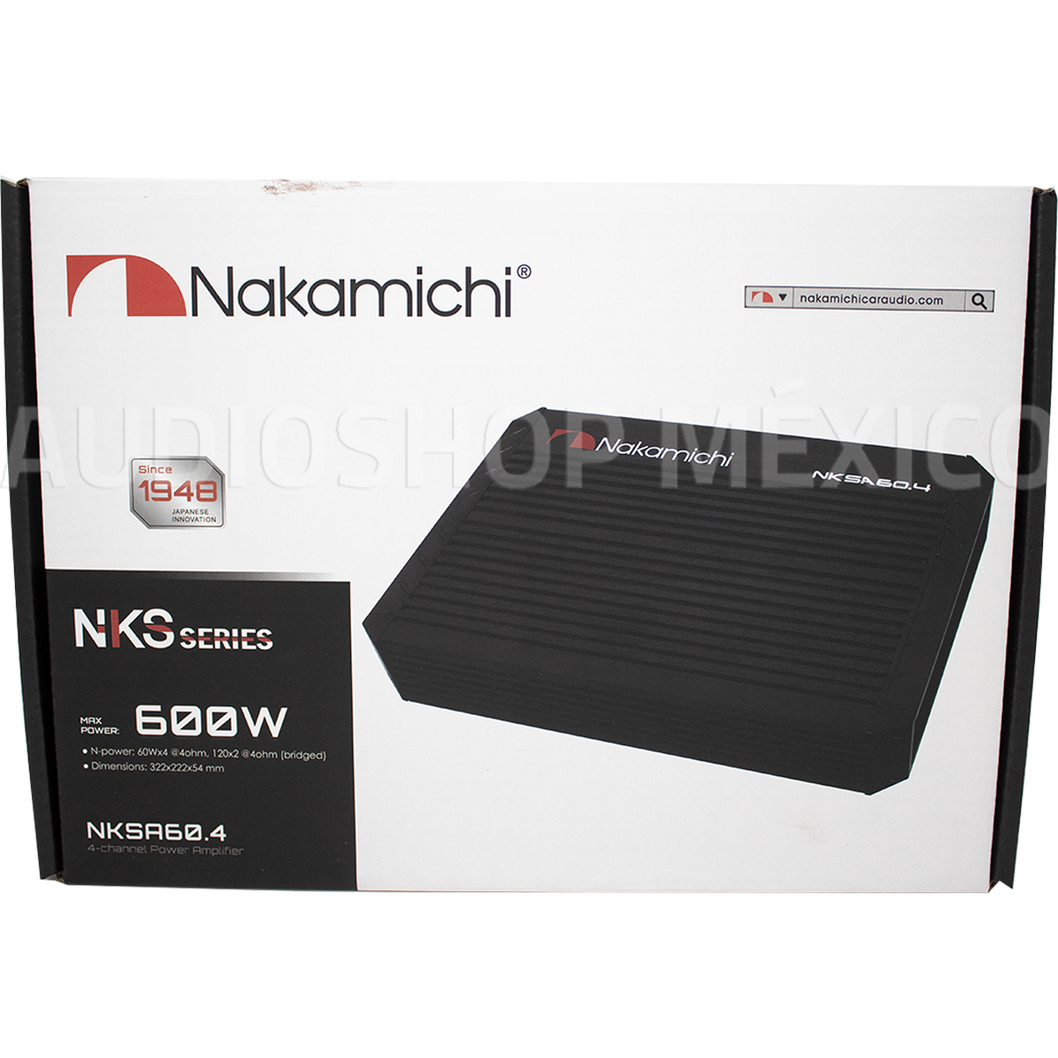 Amplificador 4 Canales Nakamichi NKSA60.4 600 Watts Clase AB 4 Ohms - Audioshop México lo mejor en Car Audio en México -  Nakamichi