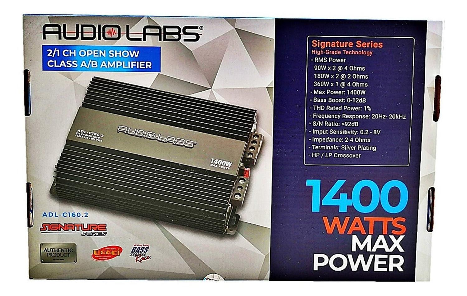 Amplificador 2 Canales Audio Labs ADL-C160.2 1400 Watts Clase AB 2 Ohm –  Audioshop México lo mejor en Car Audio en México