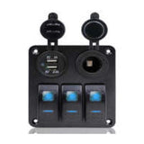 Panel con 3 Switch Botonera USB Cargador Rock Series RKS-SW3USB 12 Volts