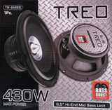 Medio Rango Open Show Treo TR-6MBS 430 Watts 6.5 Pulgadas 4 Ohms 85 Watts RMS Canasta de acero (Vent - Audioshop México lo mejor en Car Audio en México -  Treo