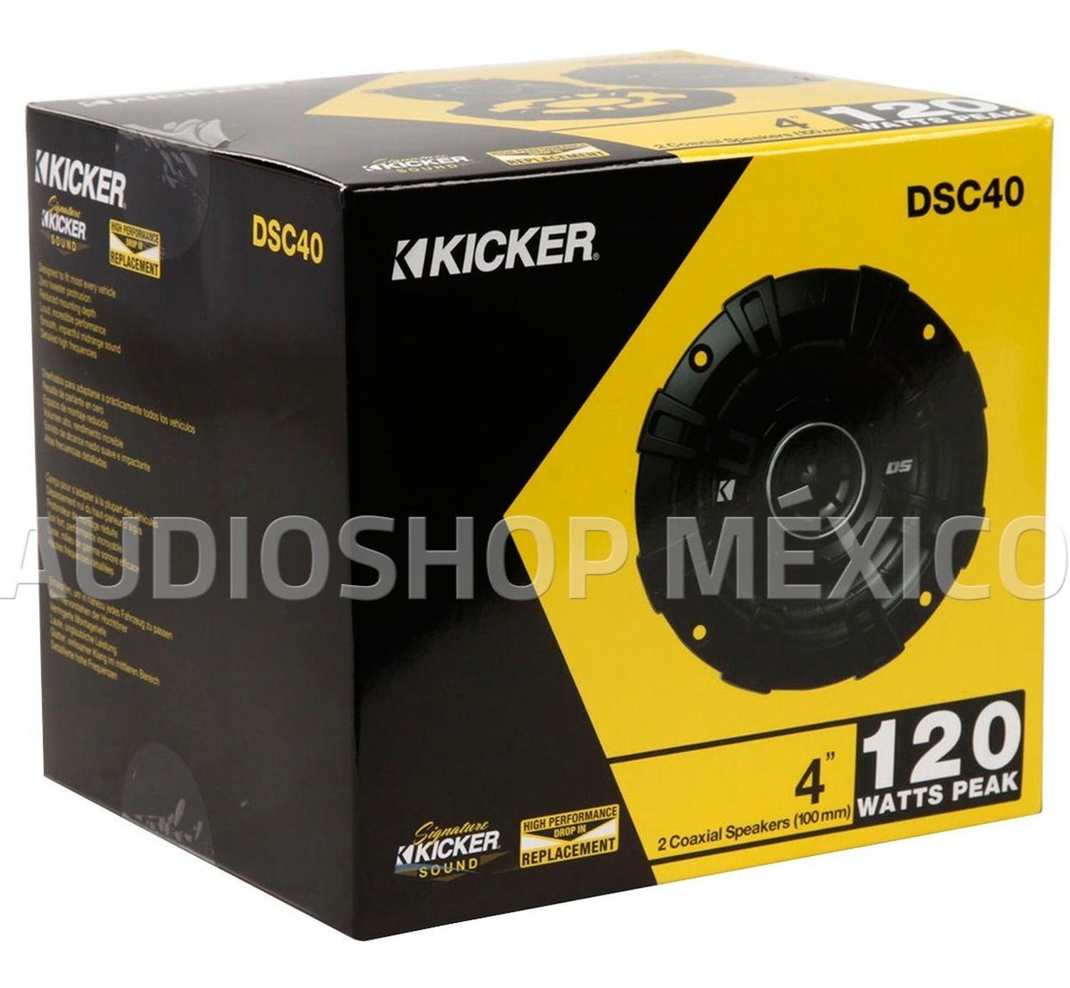 Bocinas Coaxiales Kicker DSC40 120 Watts 4 Pulgadas 4 Ohms 30 Watts RMS DSC Series - Audioshop México lo mejor en Car Audio en México -  Kicker