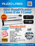 Mini Amplificador Monoblock Audio Labs MONSTER MINI1 3200 Watts Clase D con Controlador de bajos