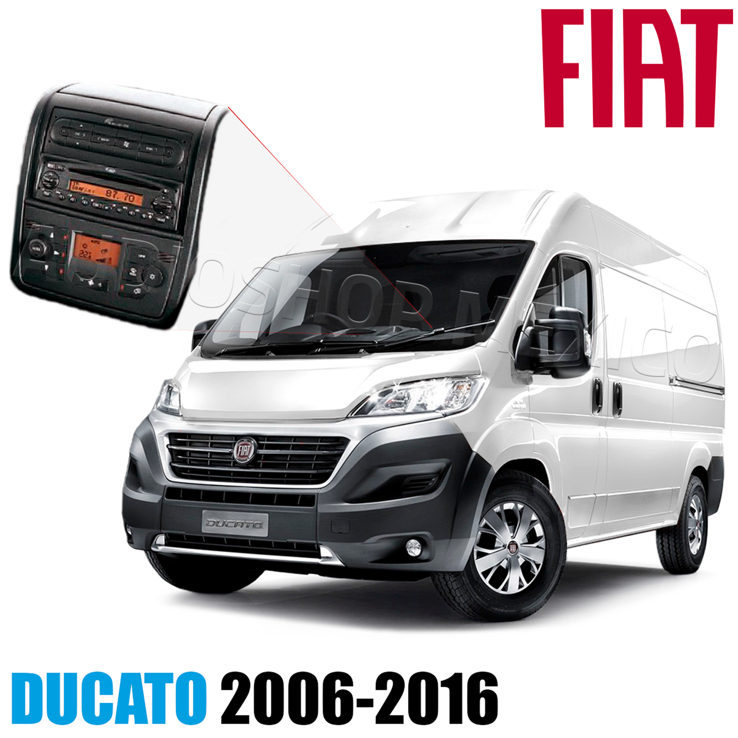 Frente Base Autoestereo 2 DIN HF Audio HF-0319DD Fiat Promaster y Ducato 2006-2016 - Audioshop México lo mejor en Car Audio en México -  HF Audio