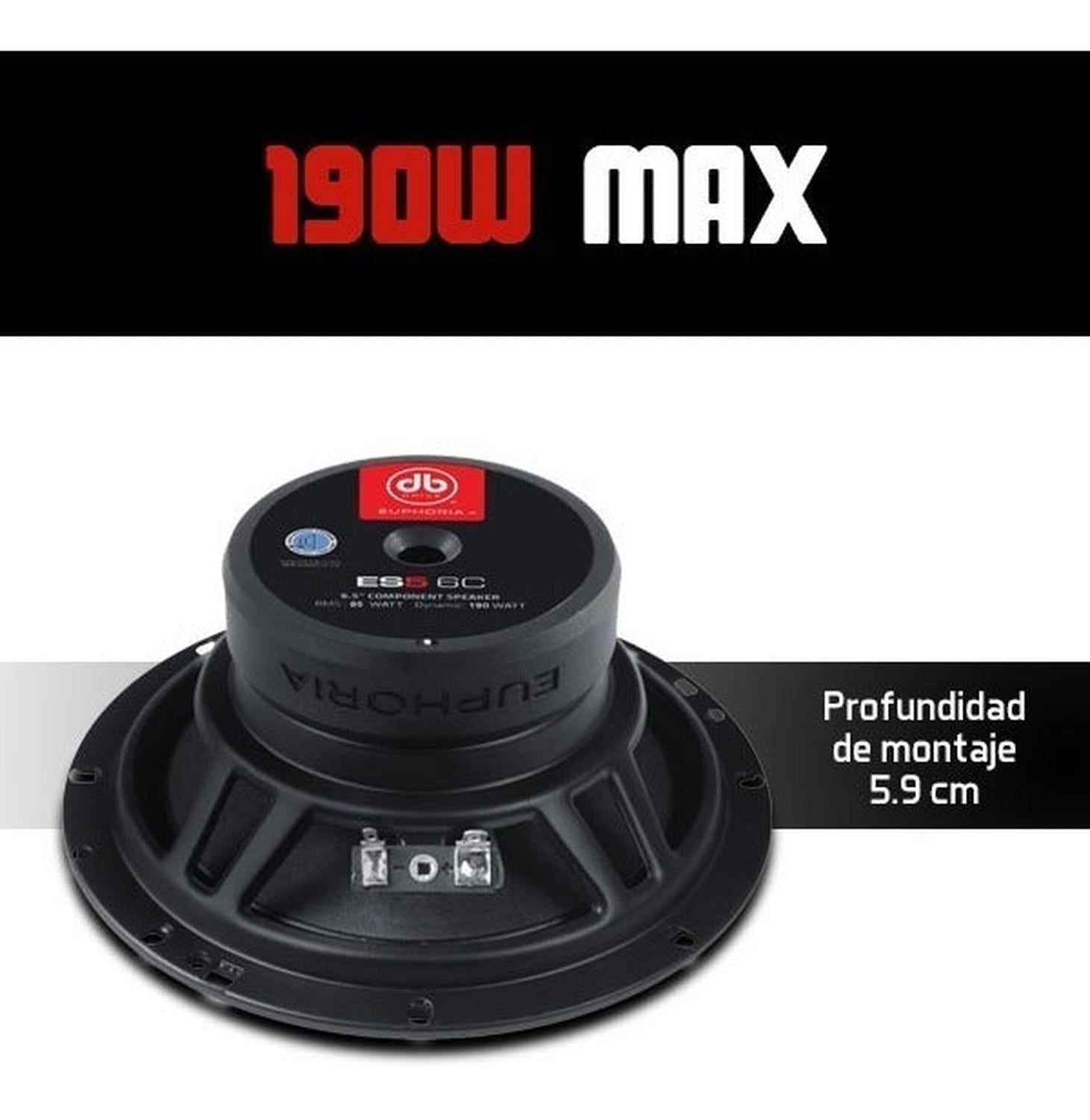 Set de Medios DB Drive Euphoria Audio ES5 6C 190 Watts 6.5 Pulgadas 4 Ohms 2 Vías - Audioshop México lo mejor en Car Audio en México -  Euphoria Audio
