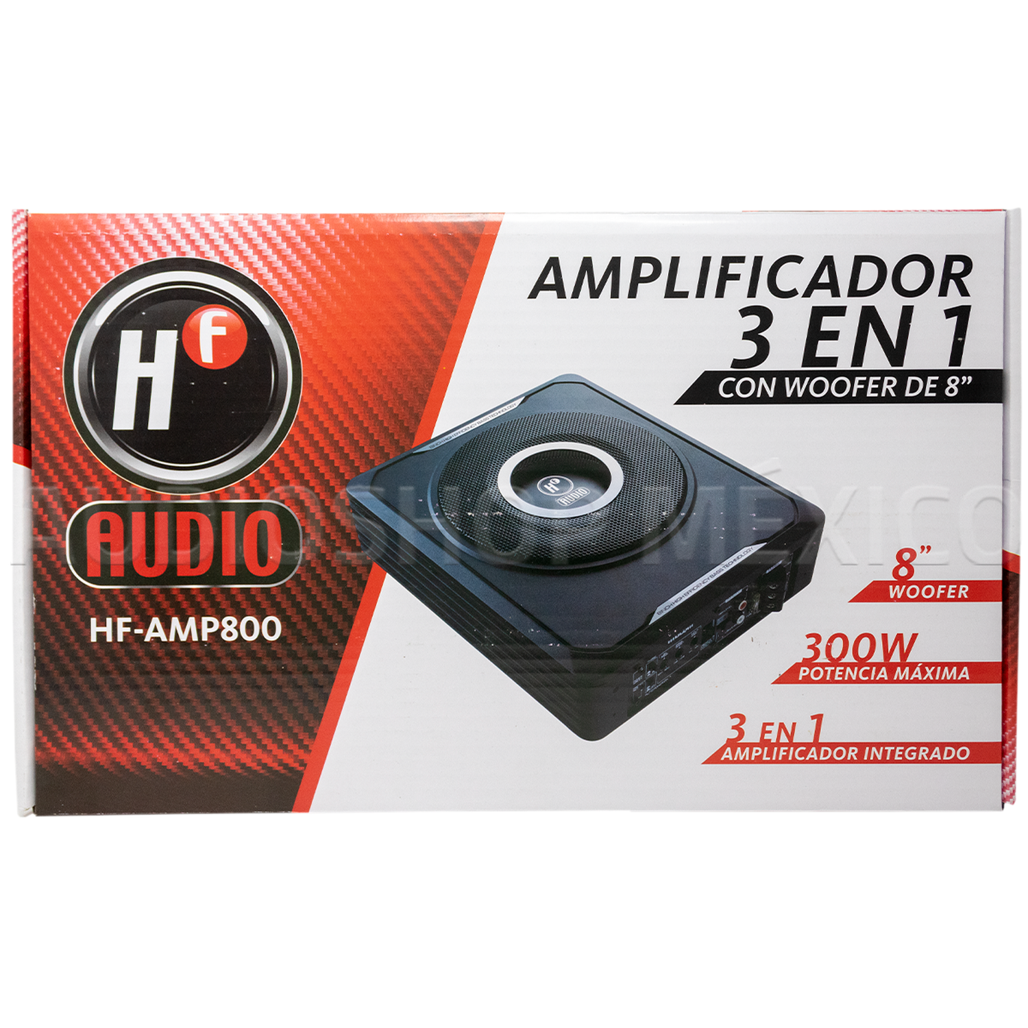 Subwoofer Amplificado Súper Compacto Plano HF-AMP800 300 Watts 8 Pulgadas Clase AB - Audioshop México lo mejor en Car Audio en México -  HF Audio