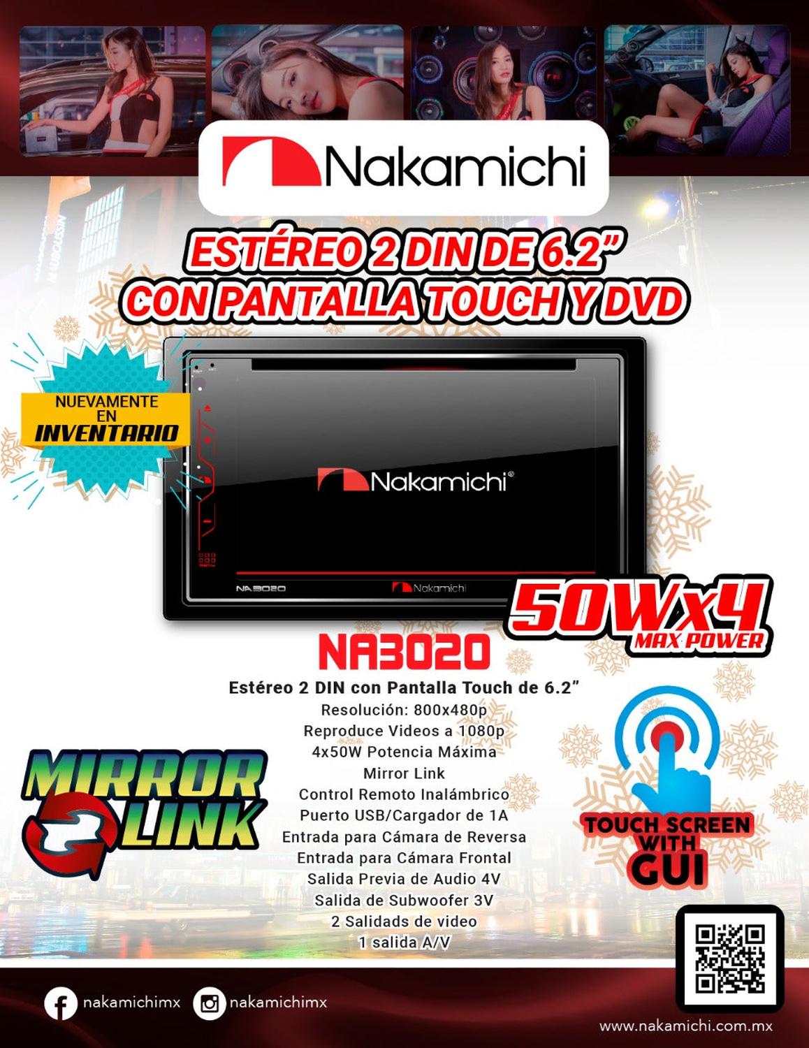 Autoestéreo Nakamichi Na3020 Dvd 50 Watts 6.2" Dvd/usb/sd/bt - Audioshop México lo mejor en Car Audio en México -  Nakamichi
