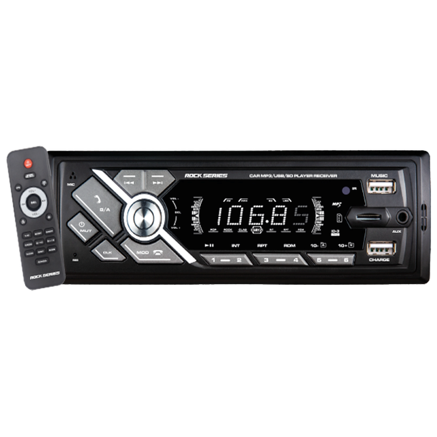 Estéreo 1 DIN Rock Series RKS-600BT 2 Puertos USB AUX MP3 Bluetooth Panel fijo con Control remoto - Audioshop México lo mejor en Car Audio en México -  Rock Series