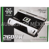 Amplificador 4 Canales Atomic Audio KRYPTON4 2600 Watts Clase AB 2 Ohms - Audioshop México lo mejor en Car Audio en México -  Atomic Audio