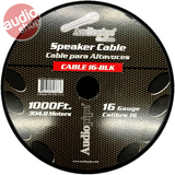 Rollo de Cable Audiopipe CABLE 16-BLK 304.8 metros 1000 pies Calibre 16 Rojo y Negro