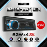 Estéreo 1 DIN Desmontable Treo TREOF1BT MP3 con APP, USB, BT Salida para Subwoofer y Control Remoto