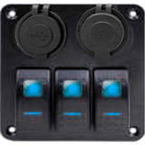 Panel con 3 Switch Botonera USB Cargador Rock Series RKS-SW3USB 12 Volts - Audioshop México lo mejor en Car Audio en México -  Rock Series