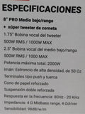Medio Rango + Driver con Súper Tweeter de Corneta Rock Series PREDATOR8OS 2000 Watts 8 Pulgadas 4 Oh - Audioshop México lo mejor en Car Audio en México -  Rock Series