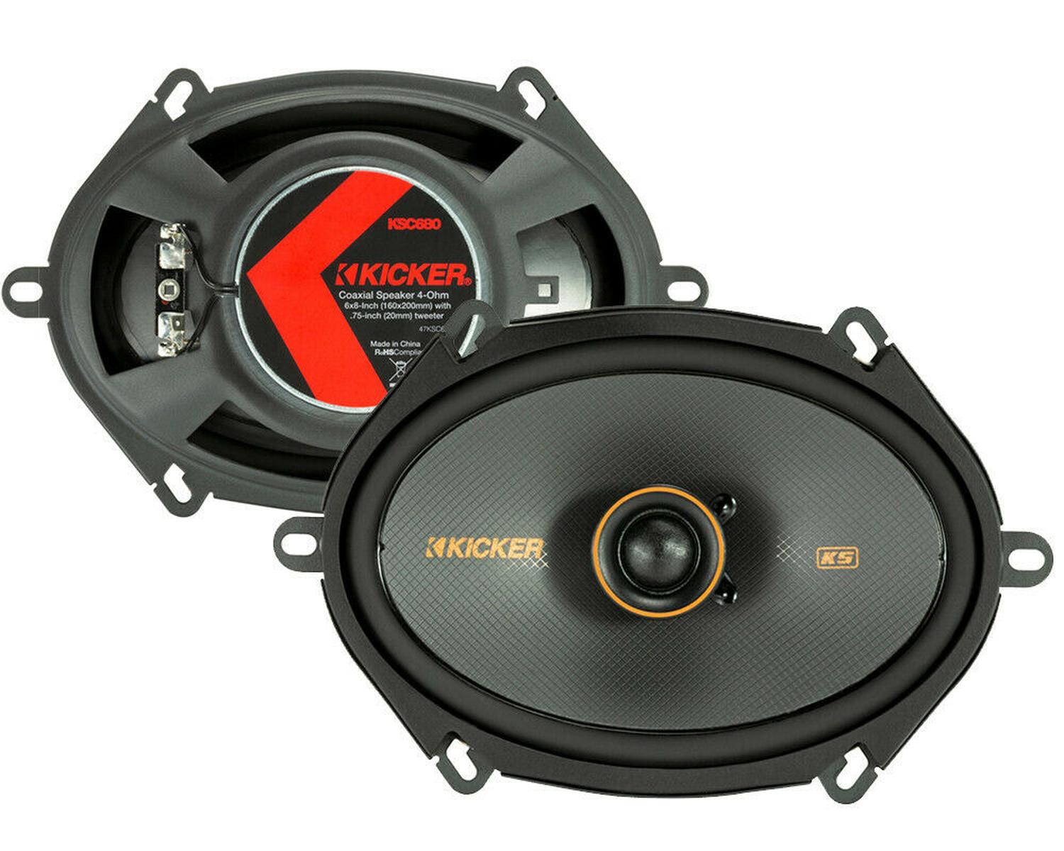 Bocinas Coaxiales Kicker KSC680 150 Watts 6x8 Pulgadas 4 Ohms 75 Watts RMS 2 Vías - Audioshop México lo mejor en Car Audio en México -  Kicker