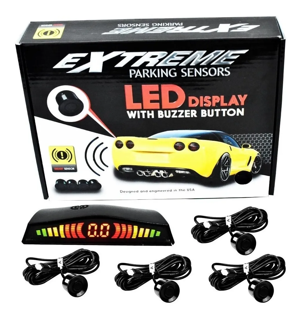 Sensor De Reversa Universal 4 Puntos Negro Display Extreme - Audioshop México lo mejor en Car Audio en México -  Extreme